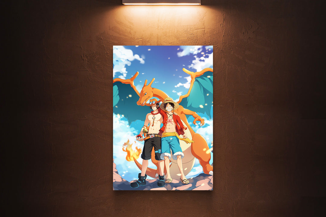 Luffy ,Ace and Charizard