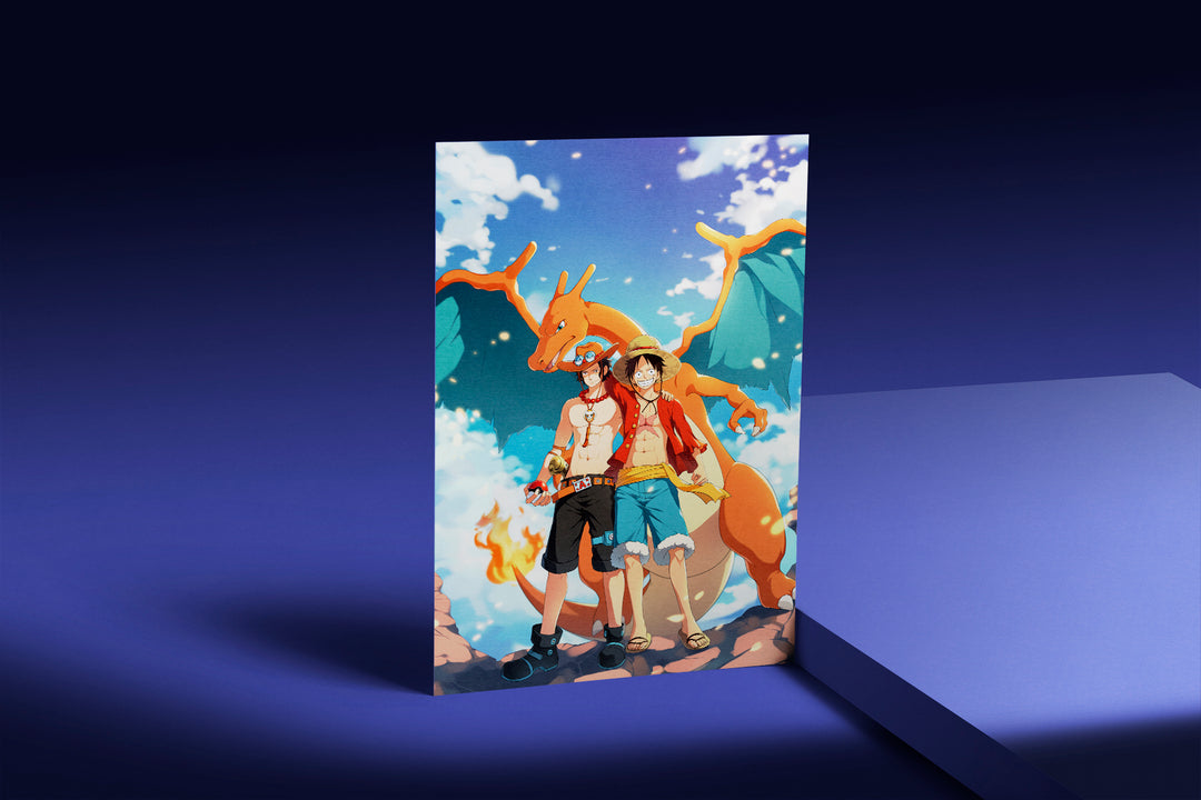 Luffy ,Ace and Charizard