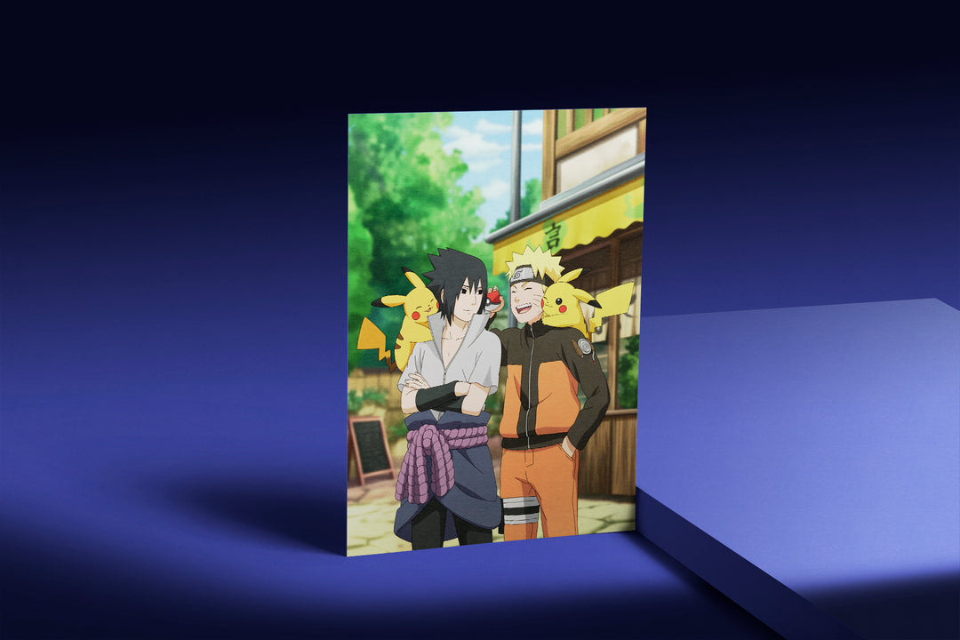 Naruto, Sasuke and Pikachu